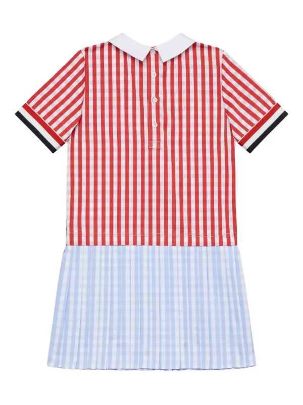thom browne gingham dress Brown Gingham Harlow Mini Dress