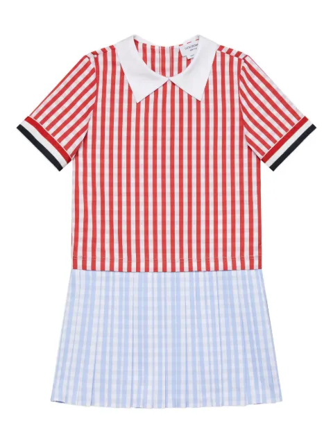 Thom Browne Kids gingham check pleated dress