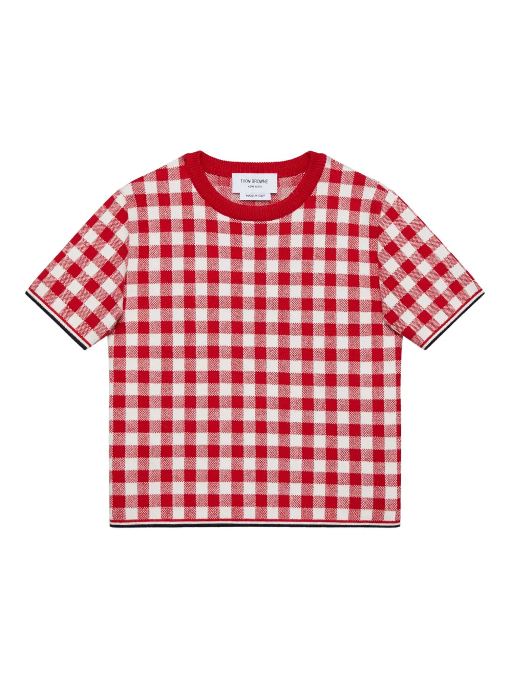 Thom Browne Kids Geruite rok Rood