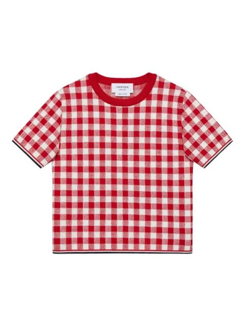 Thom Browne Kids check-pattern T-shirt 