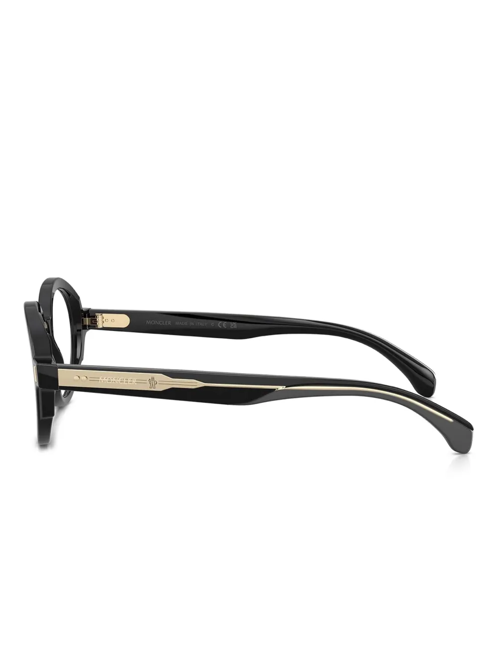 Moncler Eyewear Bril met rond montuur Zwart