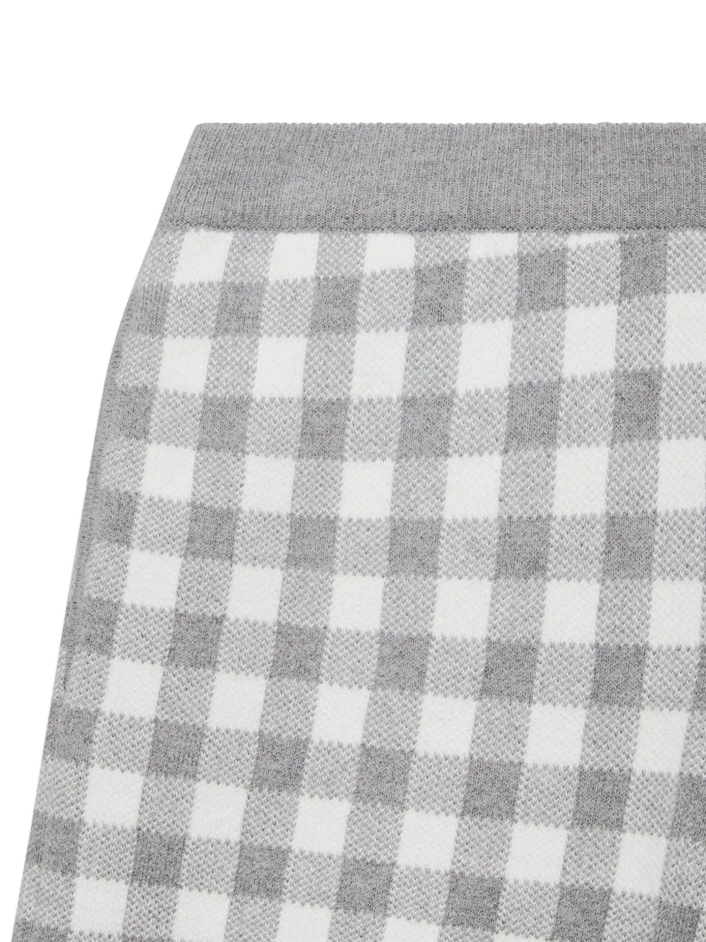 Thom Browne Gingham Split-hem Shorts In Gray