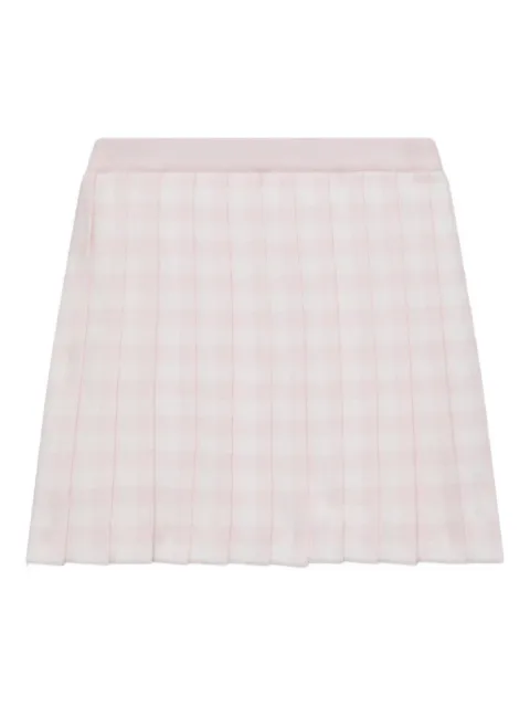 Thom Browne Kids pleated gingham mini skirt