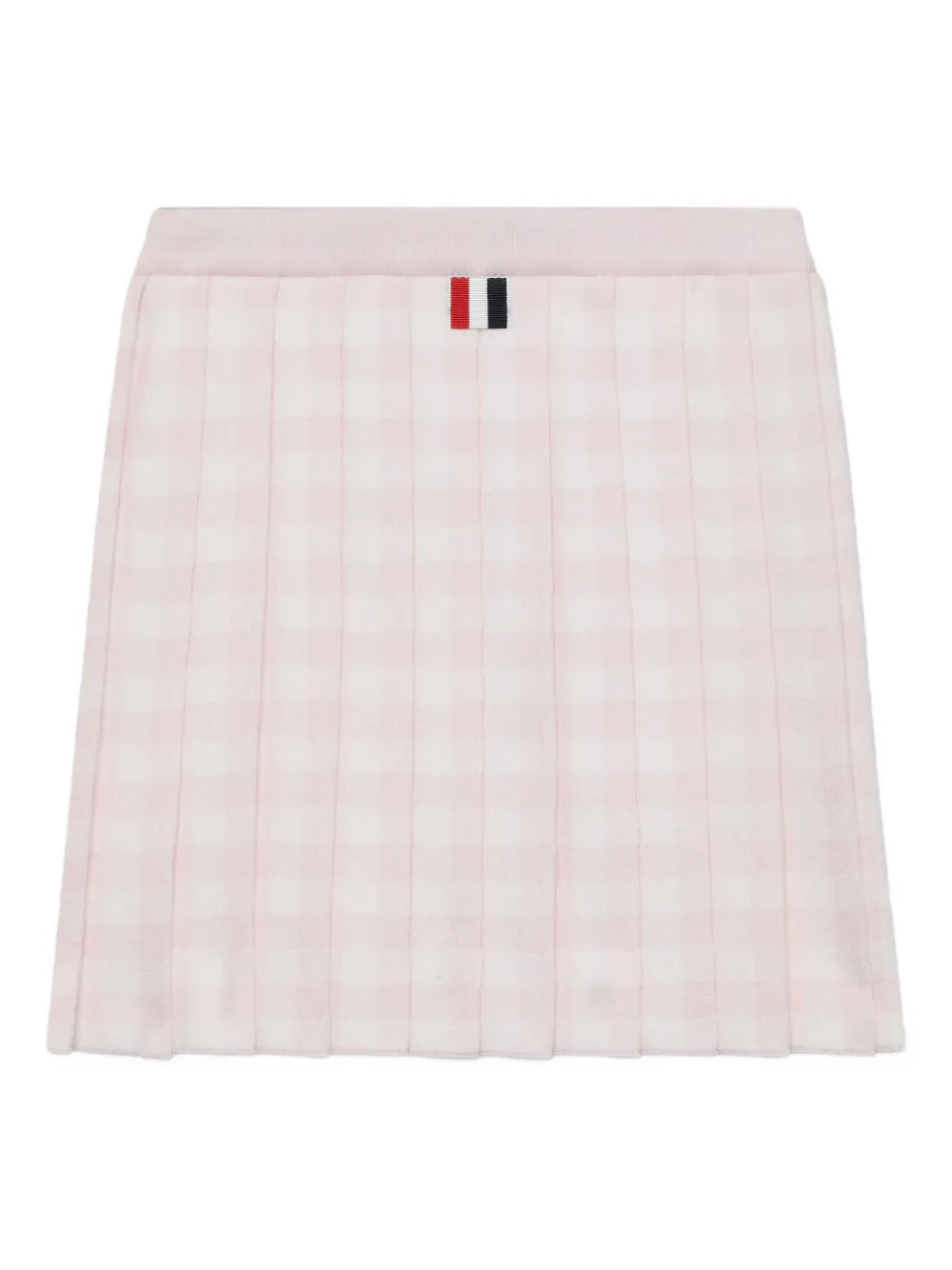 Thom Browne Kids Midi-plooirok met gingham-ruit Roze