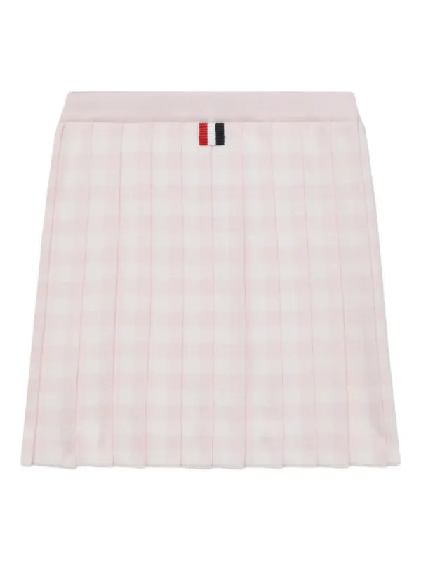 399●新品タグ付 THOM BROWNE. キッズ プリーツスカート Thom Browne Kids チェック プリーツスカート | ピンク | FARFETCH JP