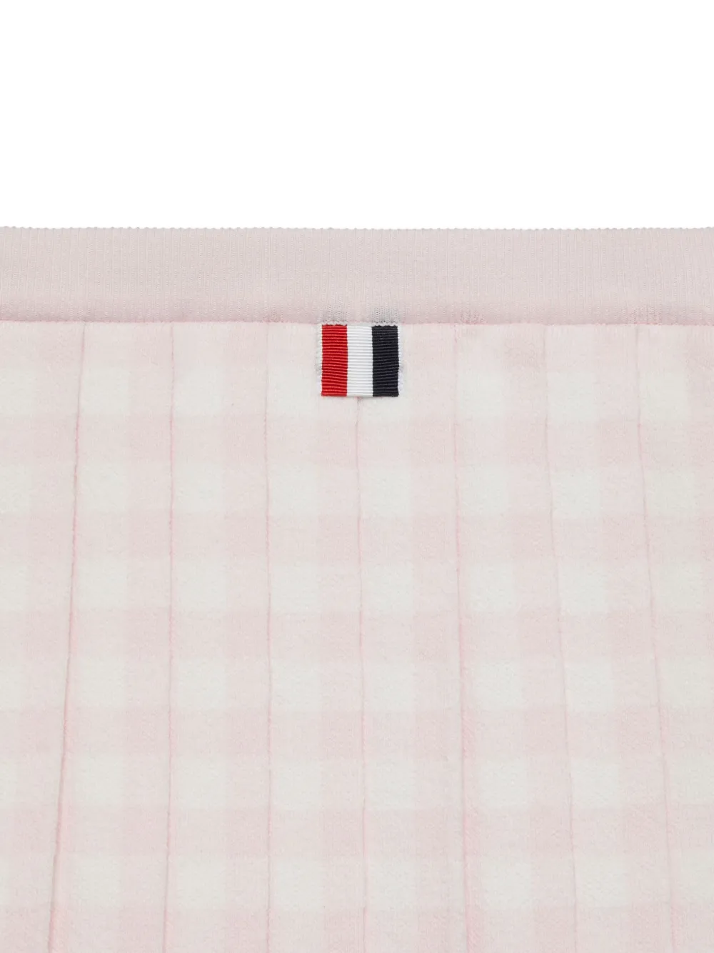 Thom Browne Kids Midi-plooirok met gingham-ruit Roze