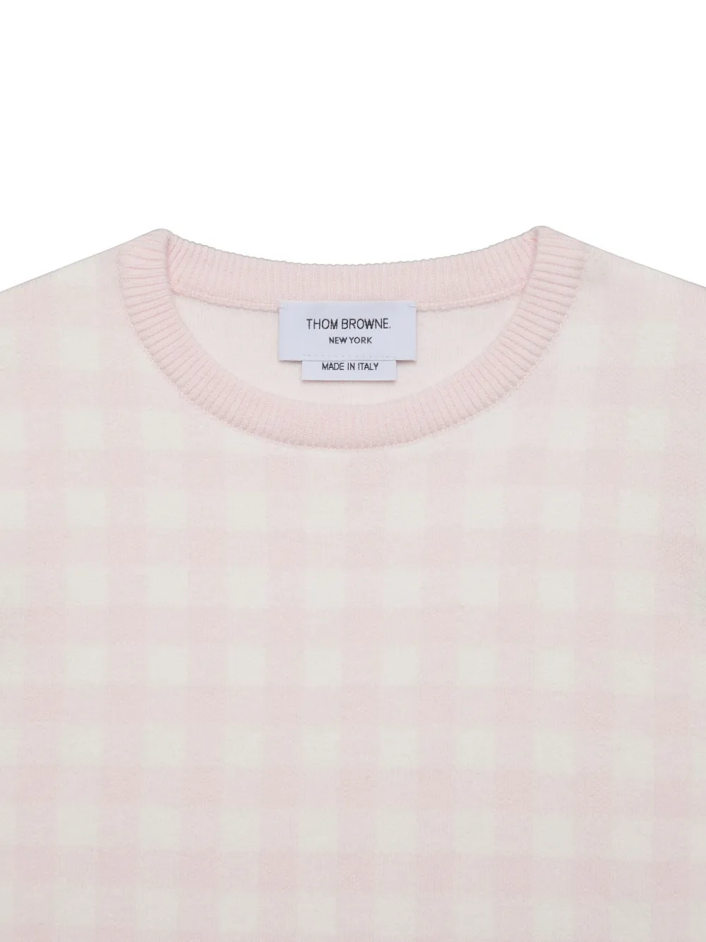 Thom Browne Kids Trui met gingham ruit en korte mouwen Roze