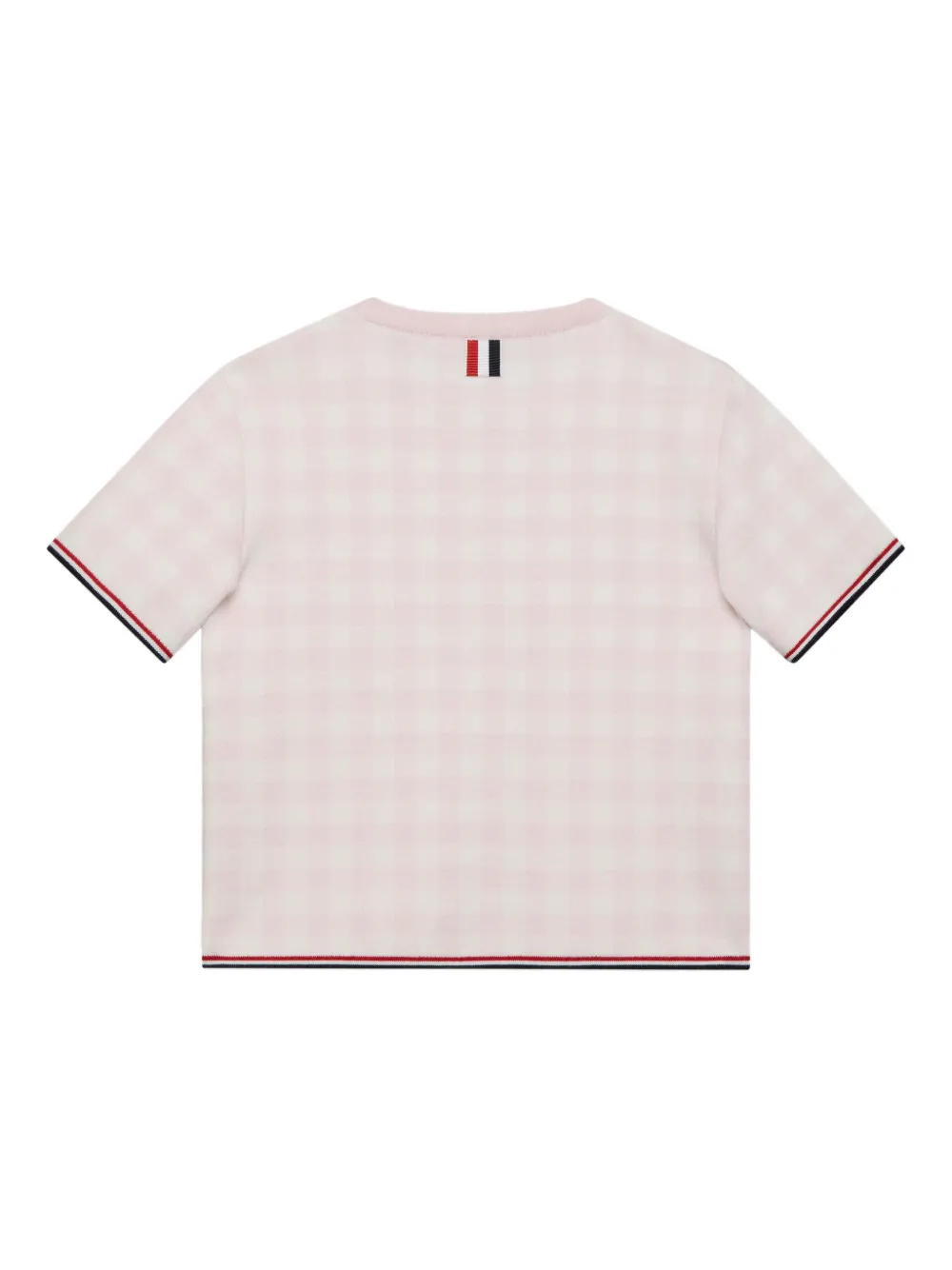 Thom Browne Kids Trui met gingham ruit en korte mouwen Roze