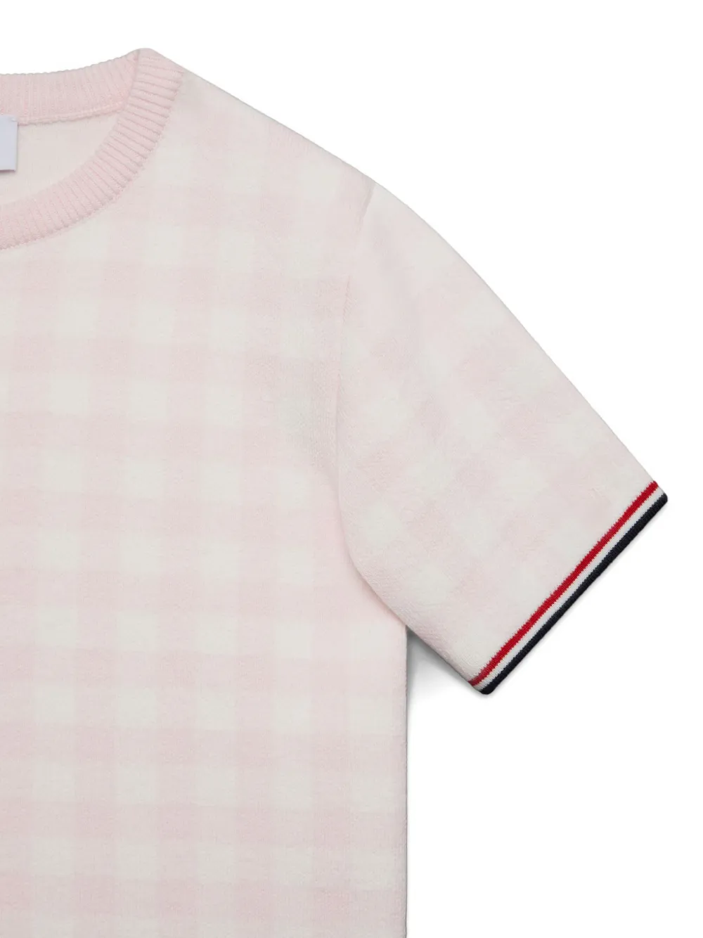 Thom Browne Kids Trui met gingham ruit en korte mouwen Roze