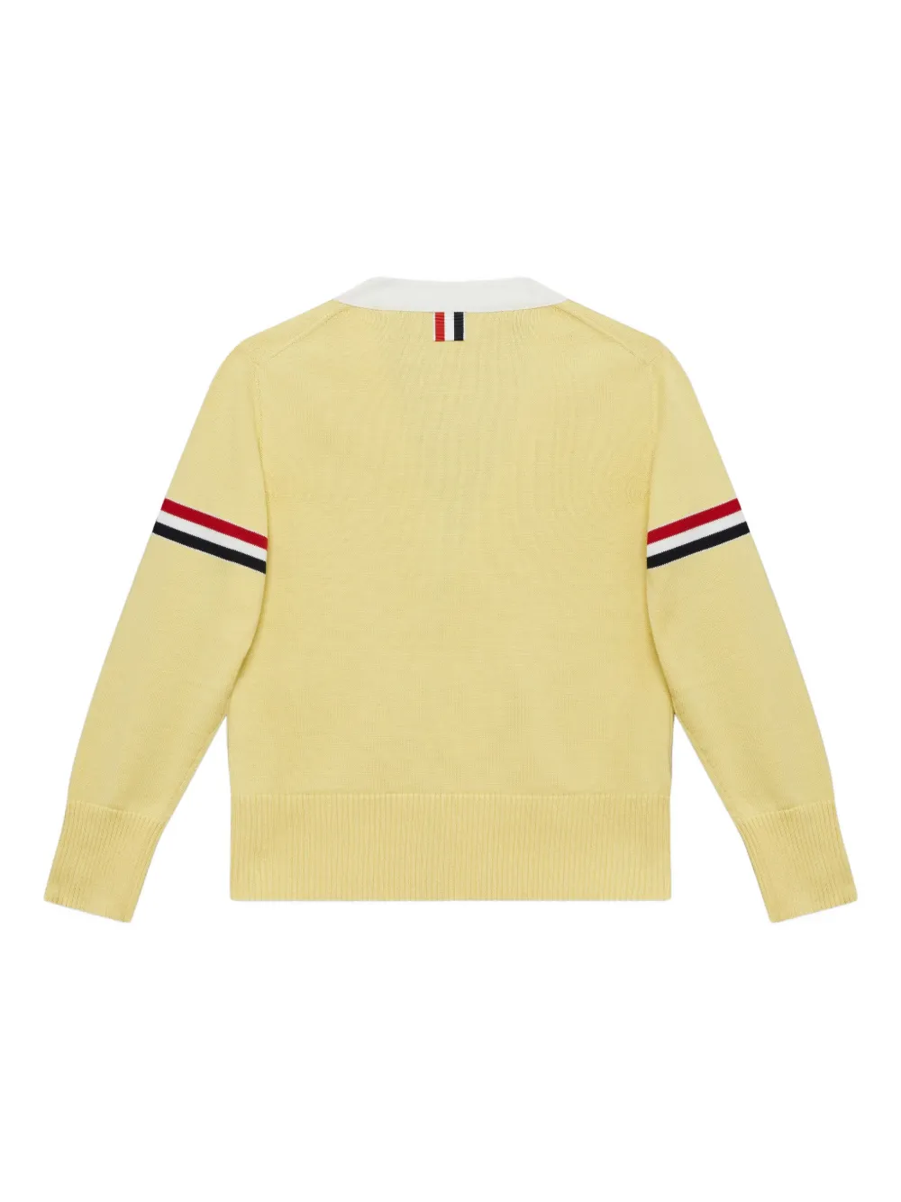 Thom Browne Kids stripe-detail V-neck cardigan | Boys Cardigans | Image 2