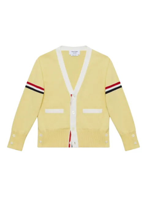 Thom Browne Kids stripe-detail V-neck cardigan
