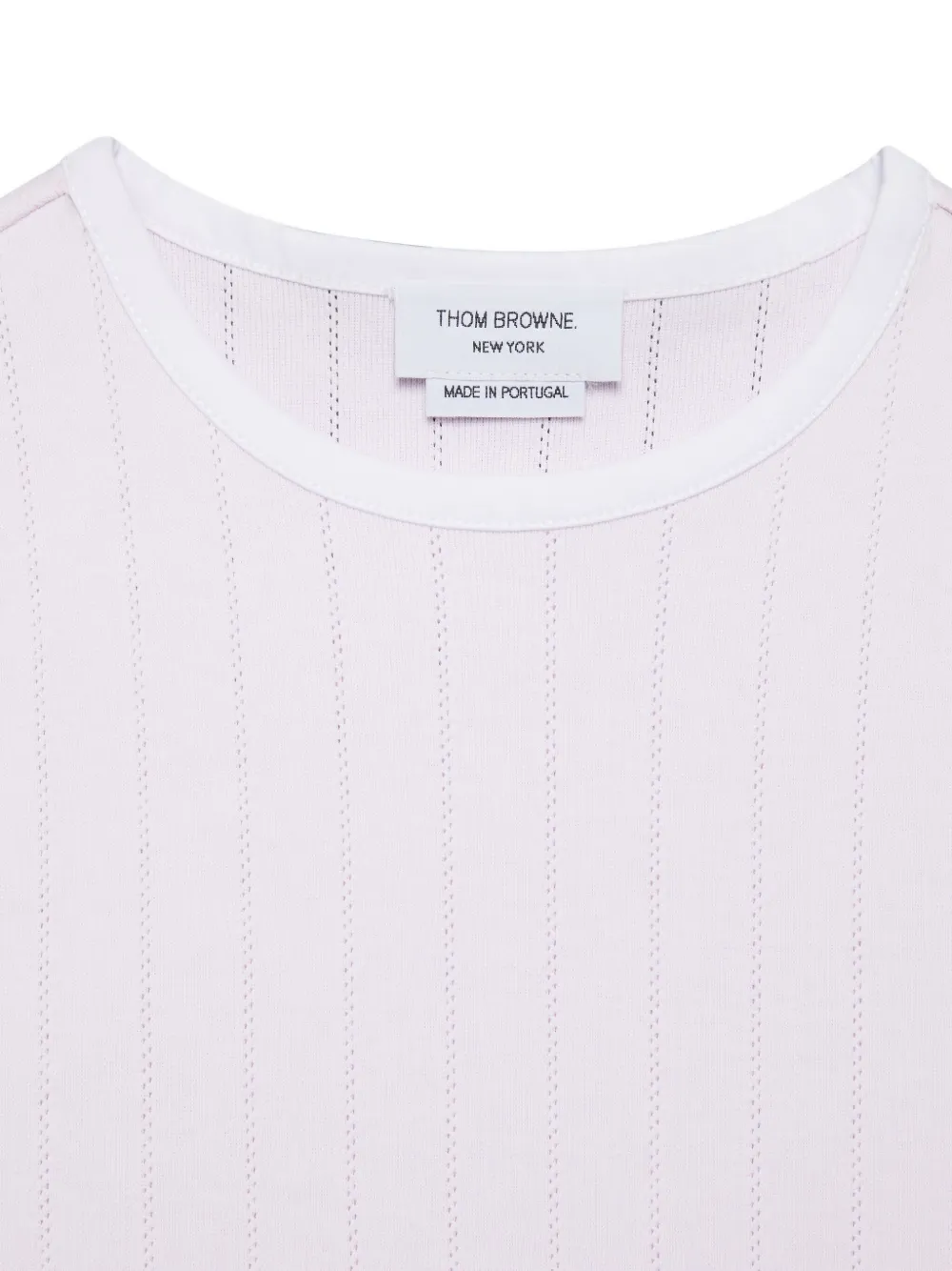Thom Browne Pointelle Cotton Tank Top In Pink