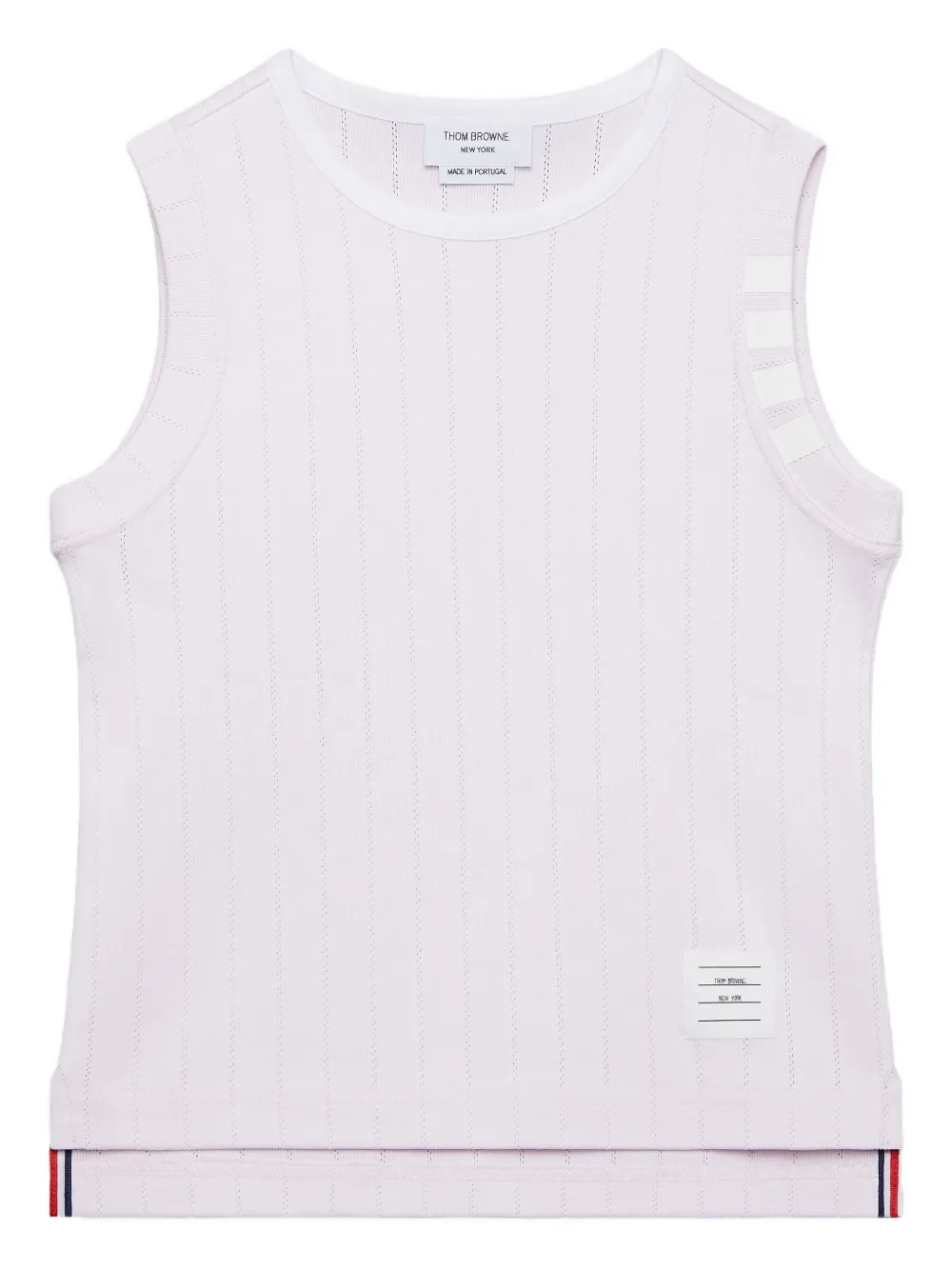 Thom Browne Kids pointelle cotton tank top | Pink | Image 1