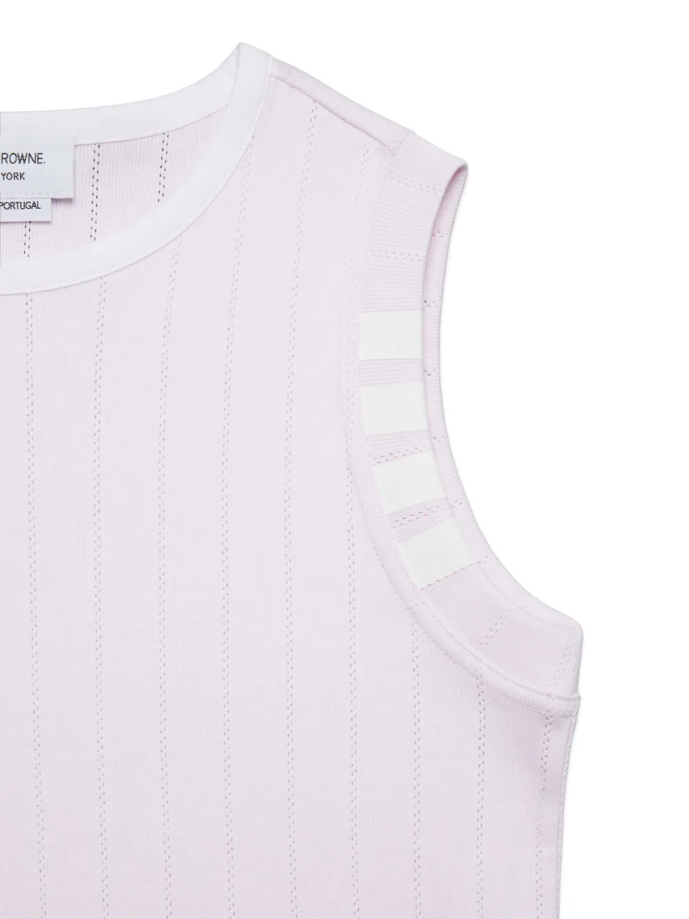 Thom Browne Pointelle Cotton Tank Top In Pink