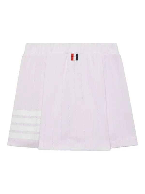 Thom Browne Kids Pleated Pointelle Mini Skirt Pink FARFETCH IN