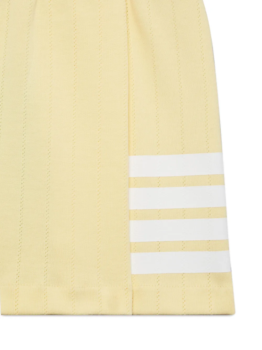 Thom Browne Pleated Pointelle Mini Skirt In Yellow