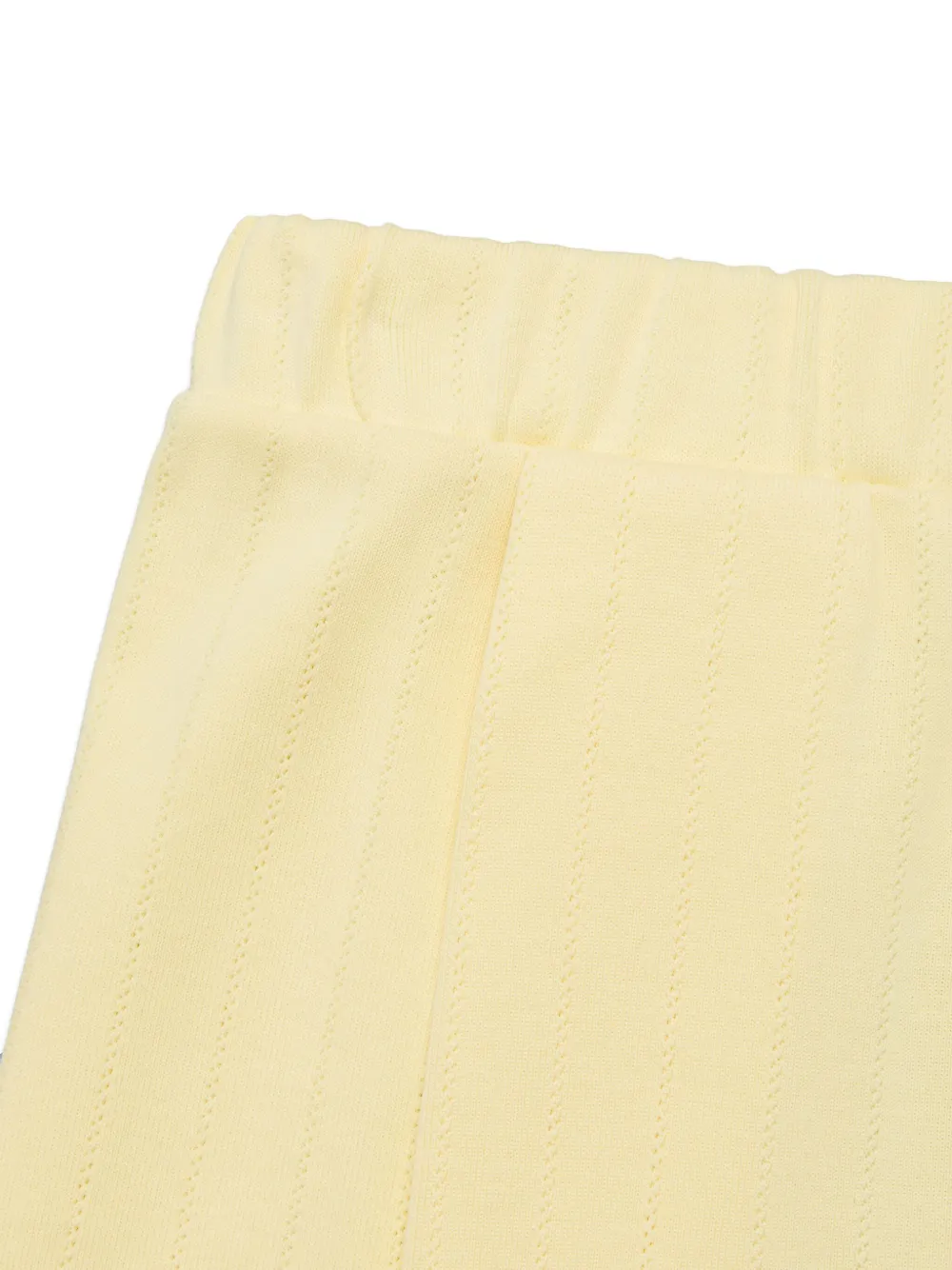Thom Browne Pleated Pointelle Mini Skirt In Yellow
