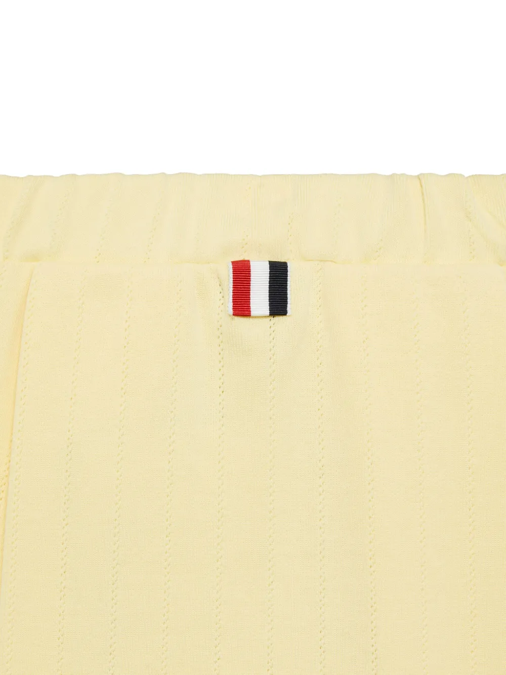 Thom Browne Pleated Pointelle Mini Skirt In Yellow