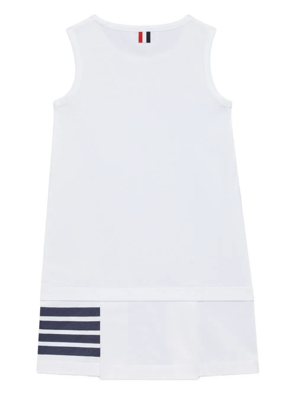Thom Browne Kids 4-Bar gestreepte jurk met vlak Wit