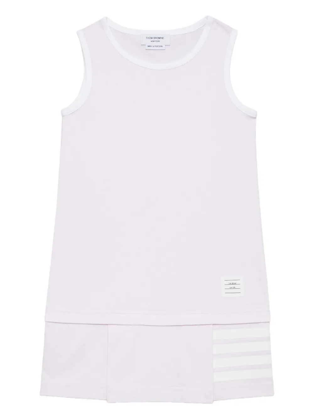 Thom Browne Kids 4-Bar gestreepte jurk Wit