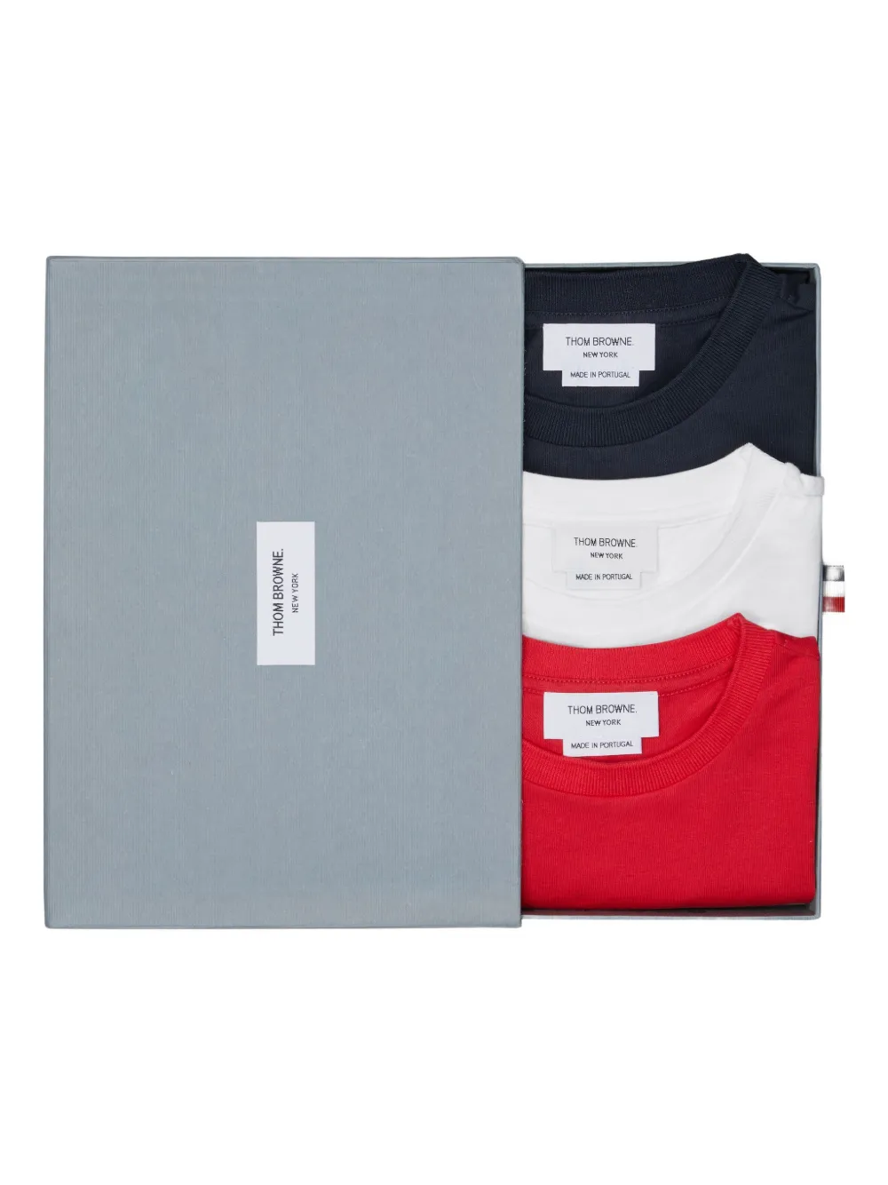 Thom Browne Kids Drie katoenen T-shirts met print Rood