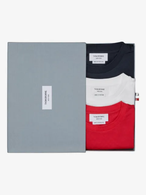Thom Browne Kids printed cotton T-shirt (pack of three)