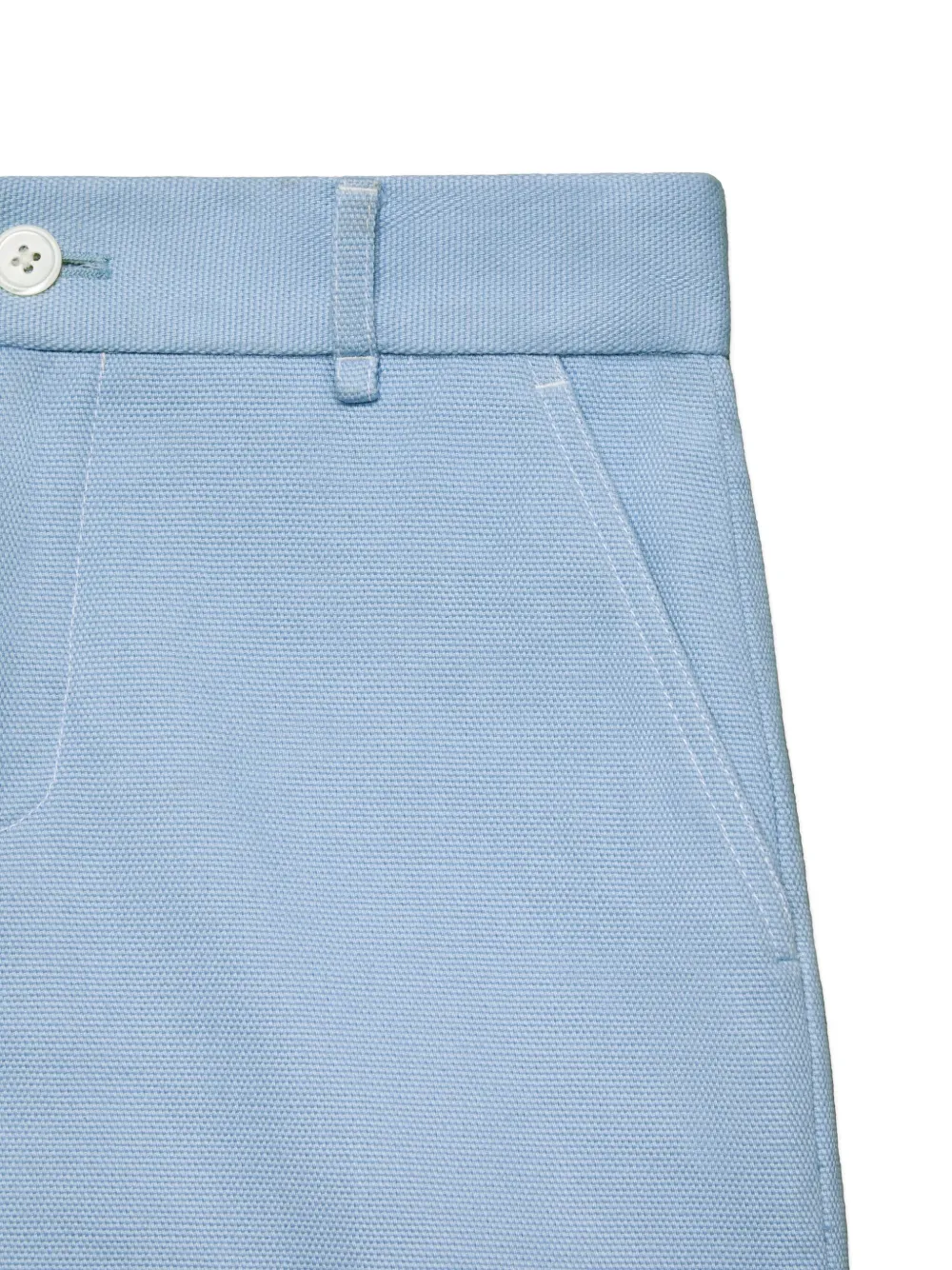 Thom Browne Kids Canvas shorts met ceintuur Blauw