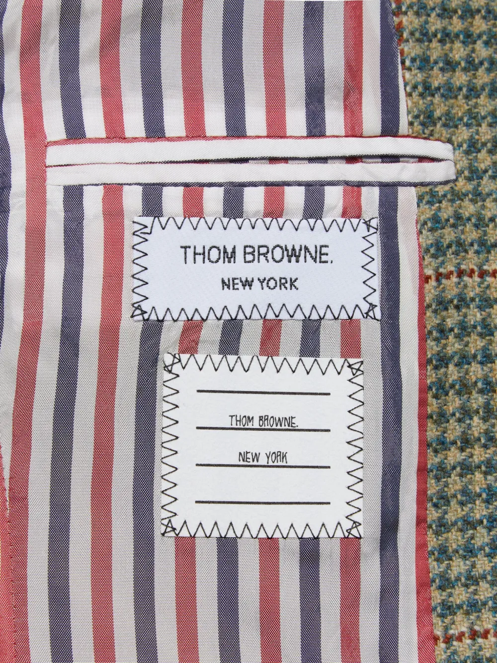 Thom Browne Houndstooth Tweed Blazer In Green