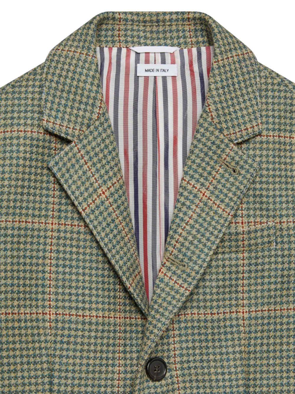 Thom Browne Houndstooth Tweed Blazer In Green