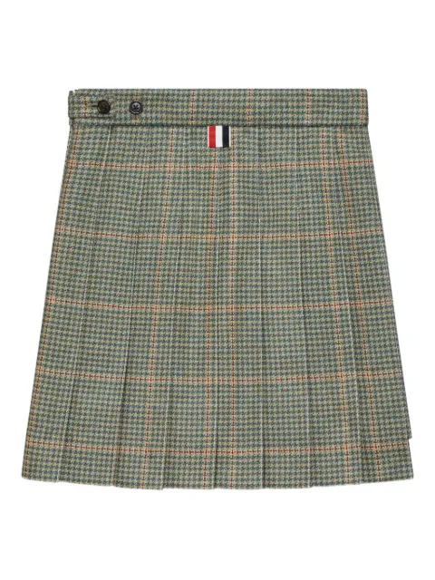 Thom Browne Kids pleated houndstooth-pattern mini skirt