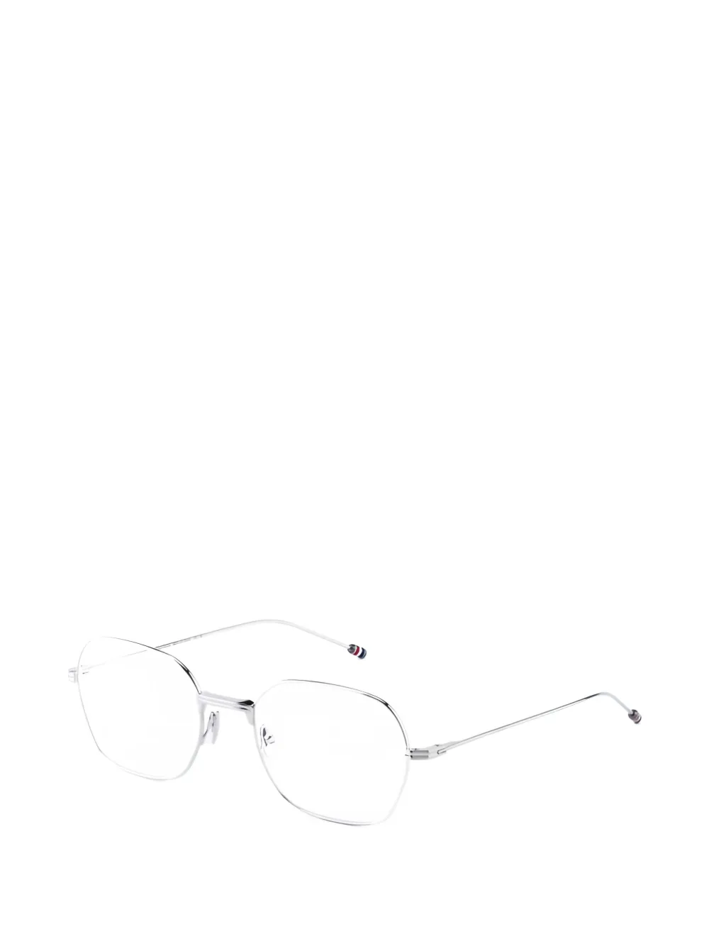 Thom Browne Eyewear Titanium bril met rechthoekig montuur Zilver