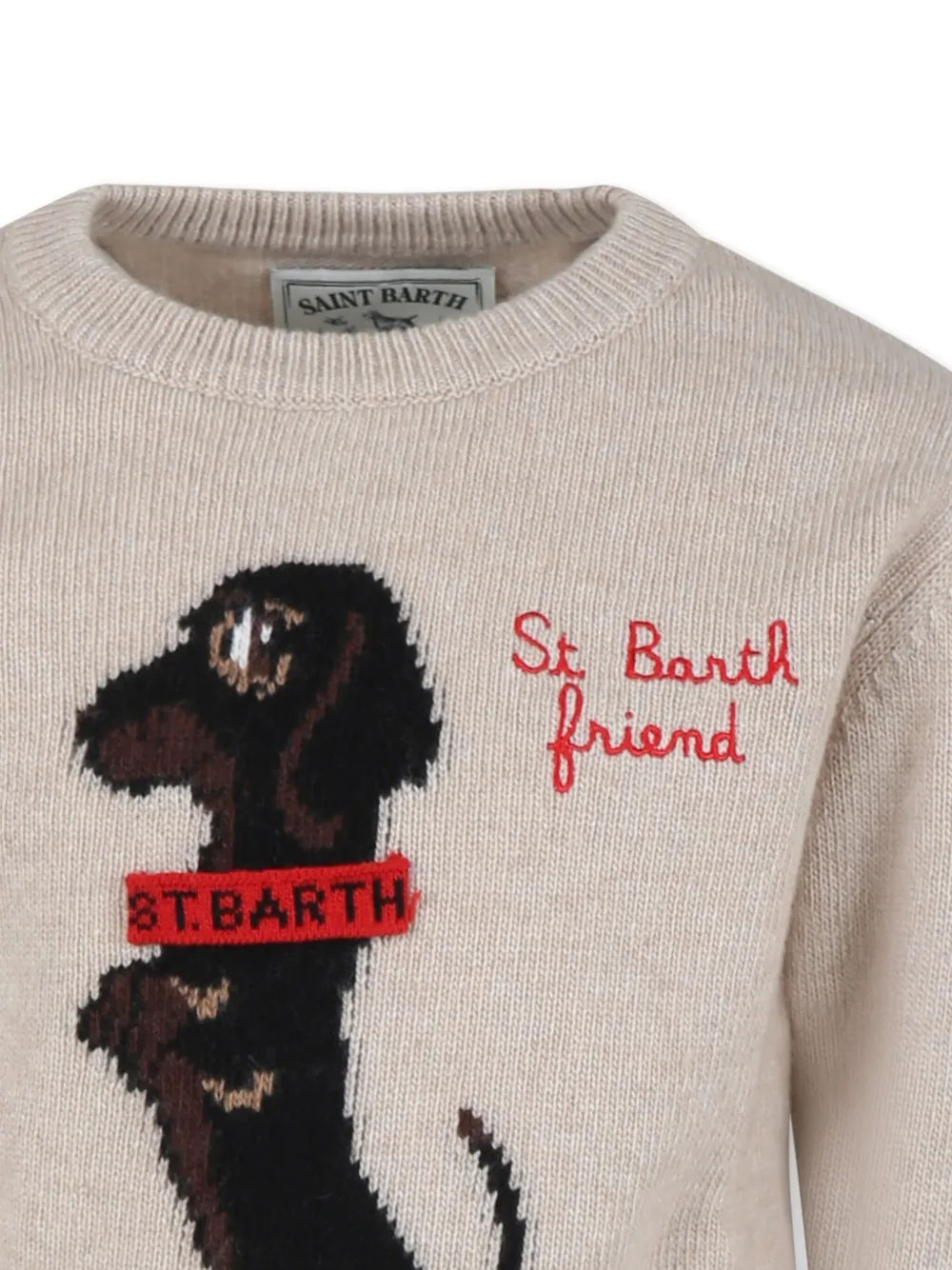 Mc2 Saint Barth Embroidered Sweater In Neutrals