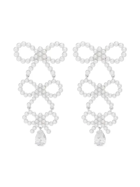 Self-Portrait aretes de moño con perlas