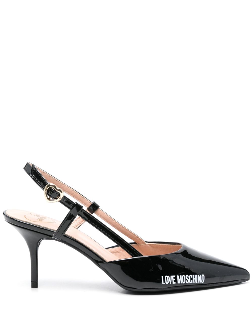 Love Moschino 80mm logo-print pump – Black