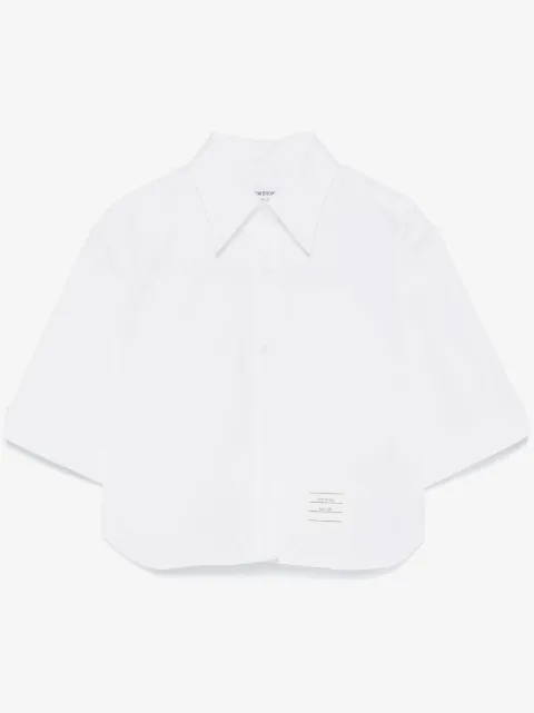Thom Browne poplin cropped short sleeve shirt