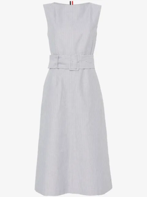 Thom Browne vestido midi con rayas estampadas