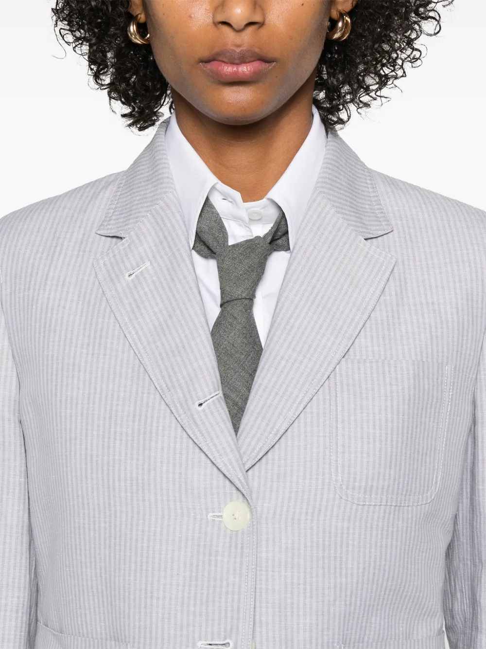Thom Browne Gestreepte blazer Grijs