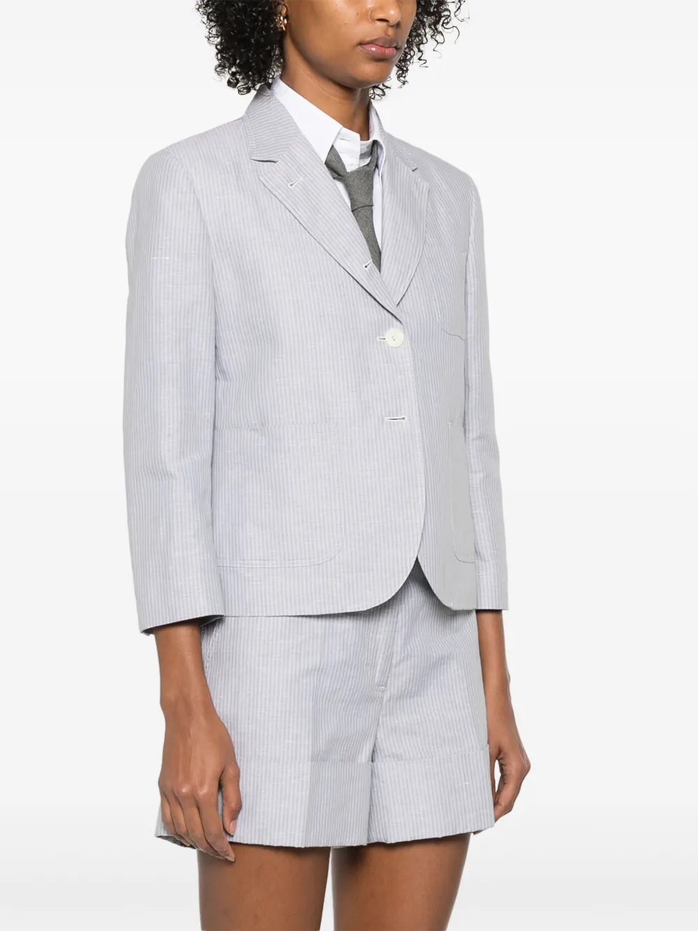 Thom Browne Gestreepte blazer Grijs