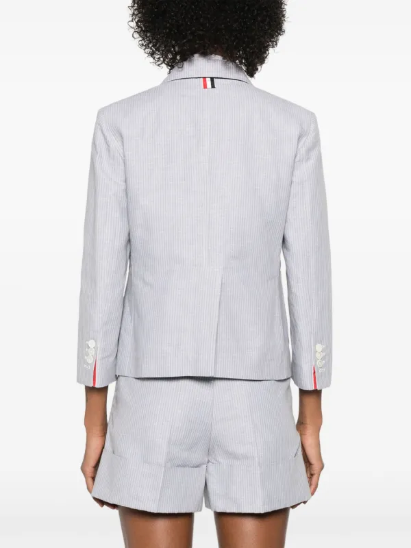 THOM BROWNE フォーバー ストライプ クロップド ジャケット Thom Browne ストライプ クロップドジャケット | グレー
