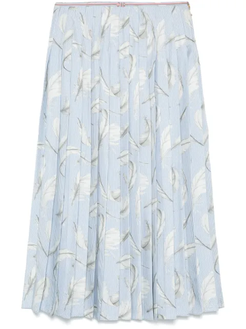 Thom Browne Zijden rok met verenprint