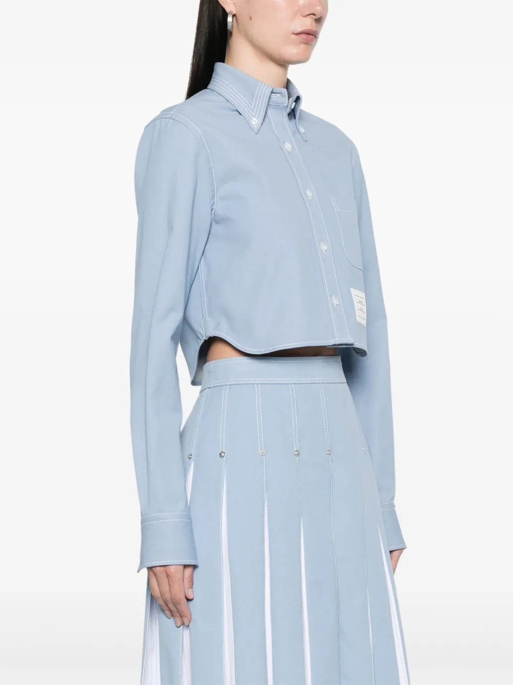 Thom Browne Cropped spijkerblouse Blauw