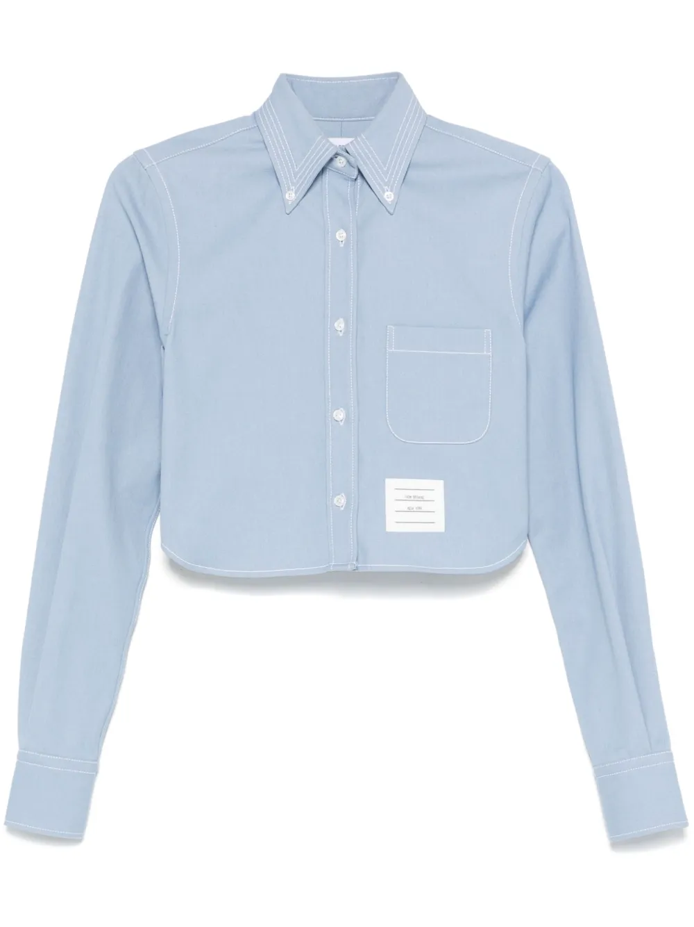 Thom Browne クロップド デニムシャツ - ブルー Thom Browne クロップド デニムシャツ - ブルー