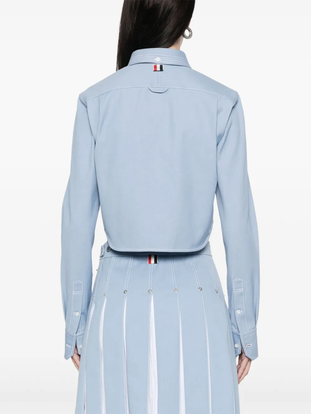 Thom Browne Cropped spijkerblouse Blauw