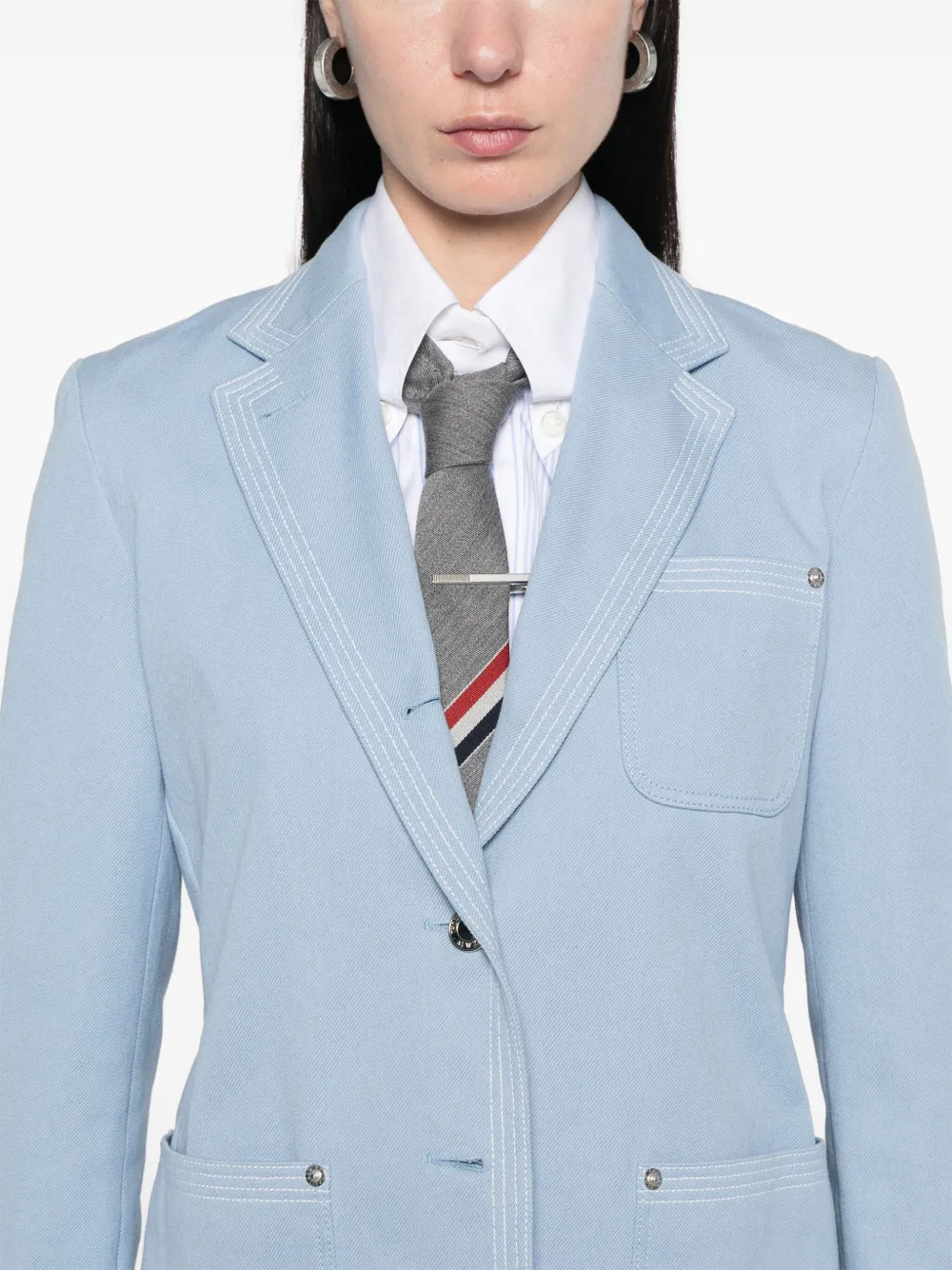 Thom Browne Twill blazer Blauw