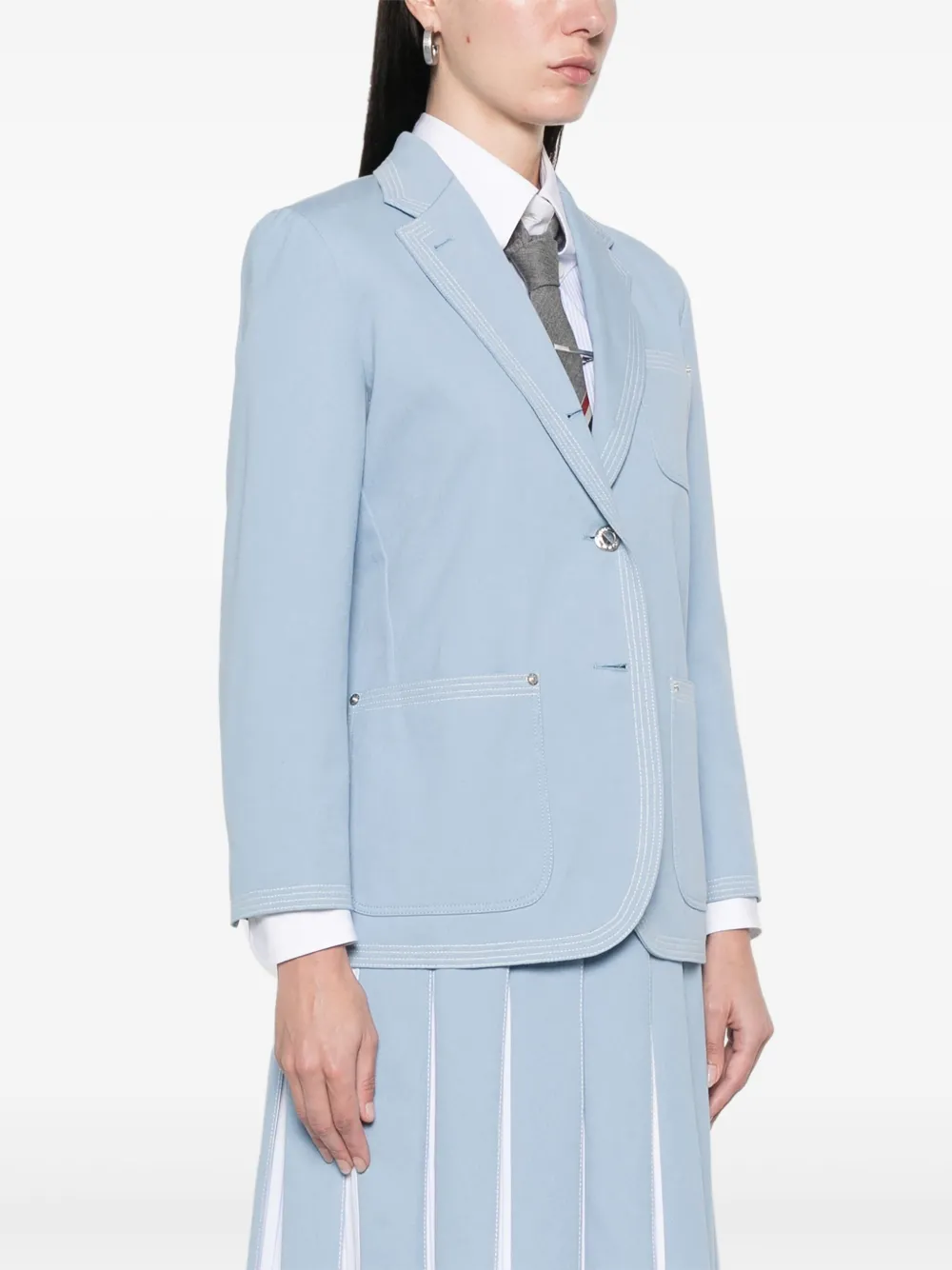 Thom Browne Twill blazer Blauw