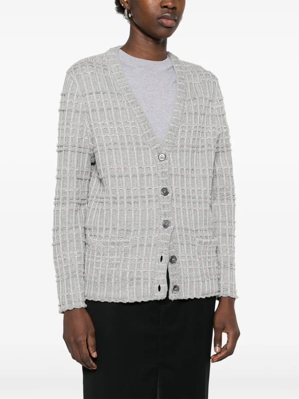 Thom Browne Tweed vest met jacquard Grijs