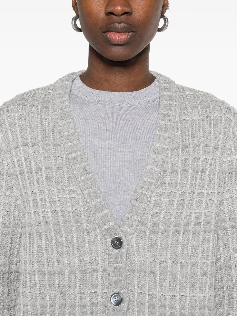 Thom Browne Tweed vest met jacquard Grijs