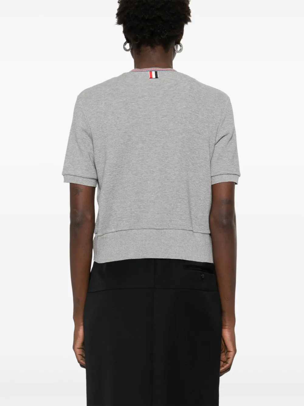 Thom Browne Wafelgebreid vest met RWB-streep Grijs