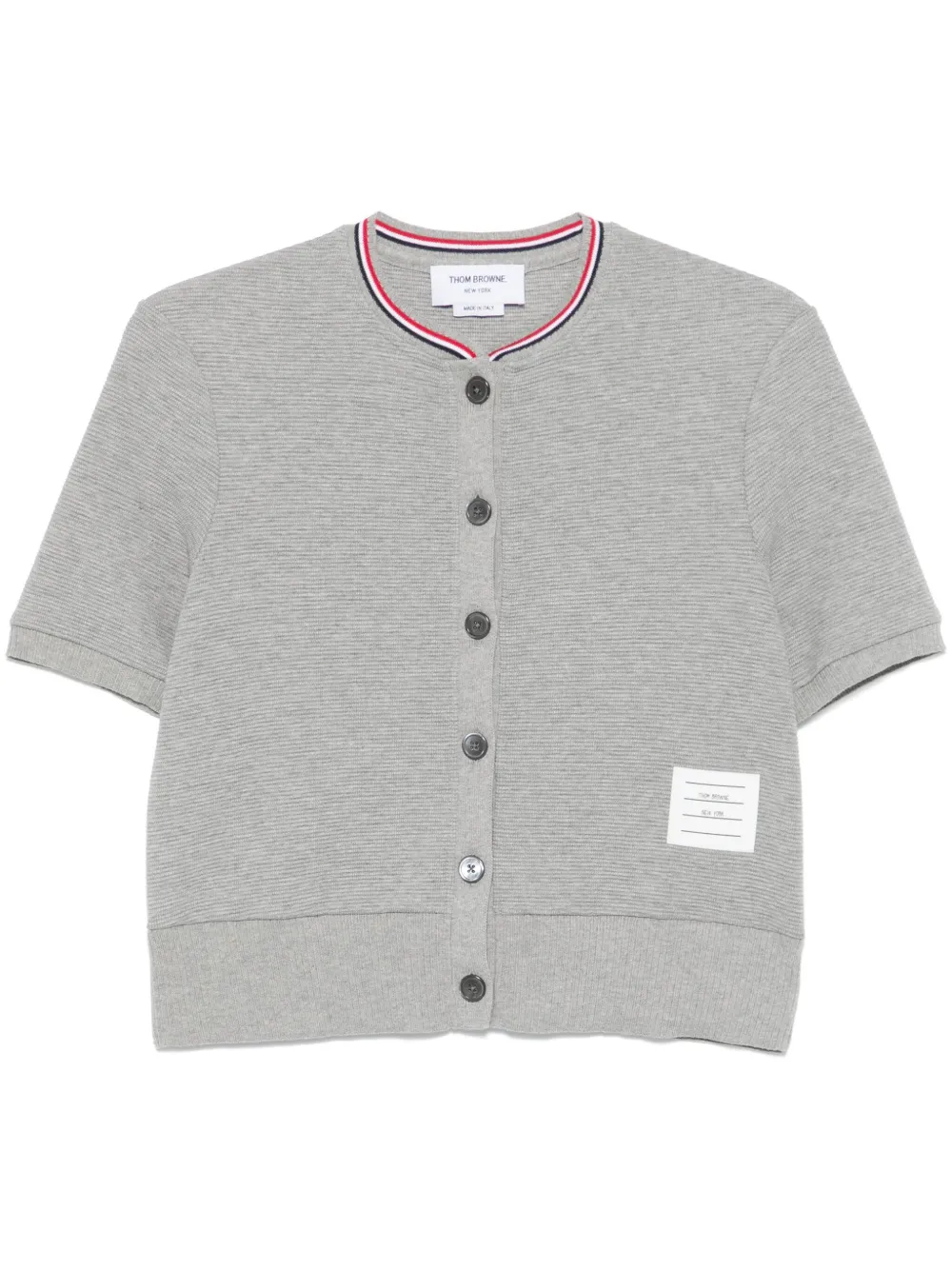 Thom Browne 红白蓝条纹华夫格针织开衫