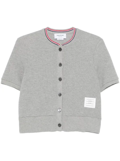 Thom Browne RWB-stripe waffle-knit cardigan